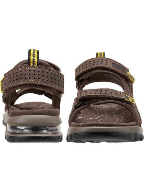 Men\'s Dark Brown Athletic Outdoor Leather Solid Waterproof Hiking Sandal Shoes main image 6